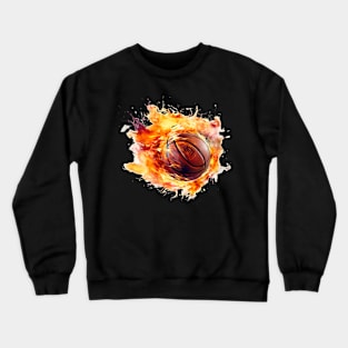 Flamming Basketball Watercolor Crewneck Sweatshirt